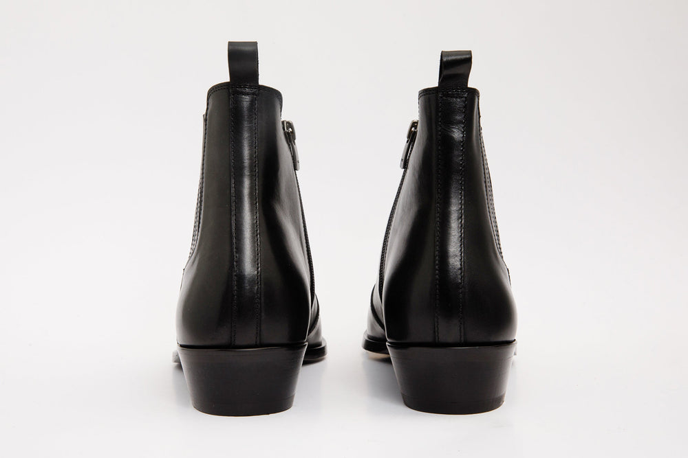 The Sorhag Black Leather Dress Boot For Sale