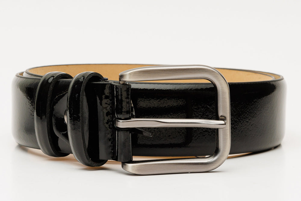 The Dodoma Black Patent Leather Belt All New