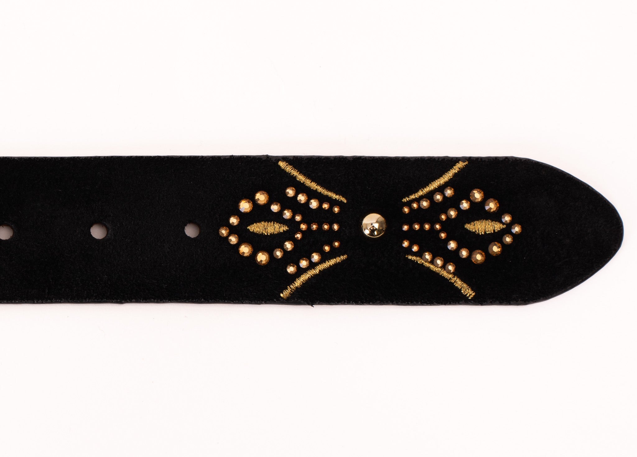 The Lazio Black Suede Leather Belt Universal Fit
