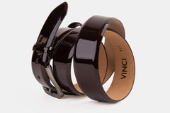 The Dodoma Burgundy Patent Leather Belt Fine Craftsmanship
