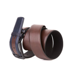 The Neiva Navy\/Brown Leather Belt Exclusive Style