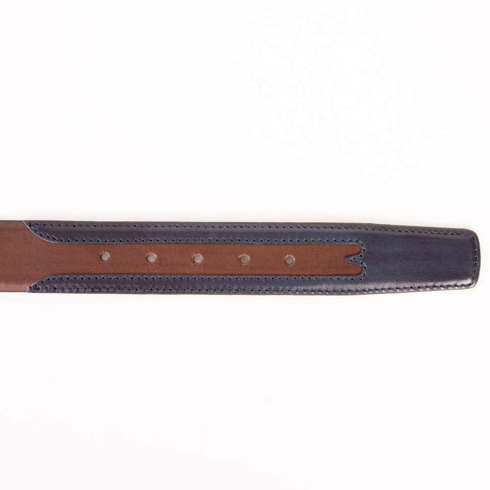 The Neiva Navy\/Brown Leather Belt Exclusive Style
