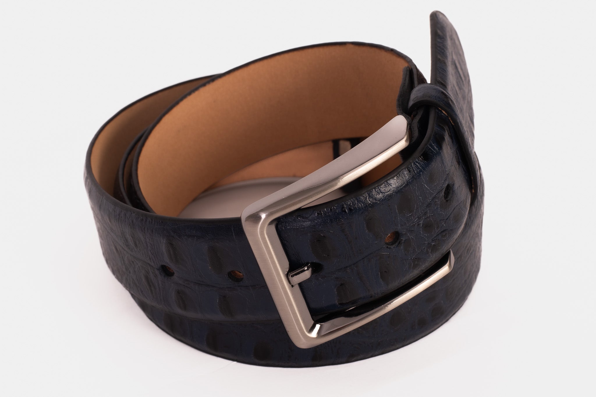 The Savamala  Blue Leather Belt On Sale
