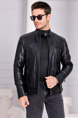 The Argento Black Leather Jacket For Sale