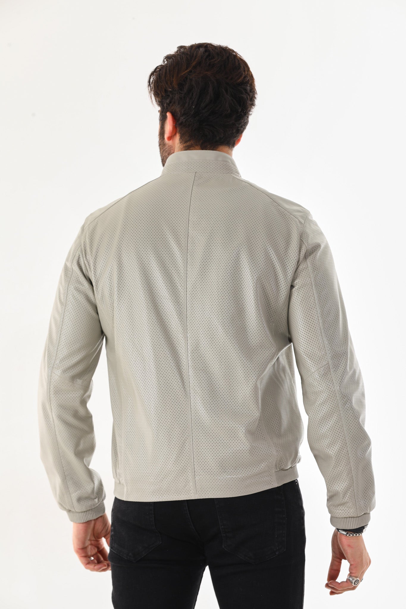 The Como Reversible Cream Black Leather Bomber Jacket Universal Fit