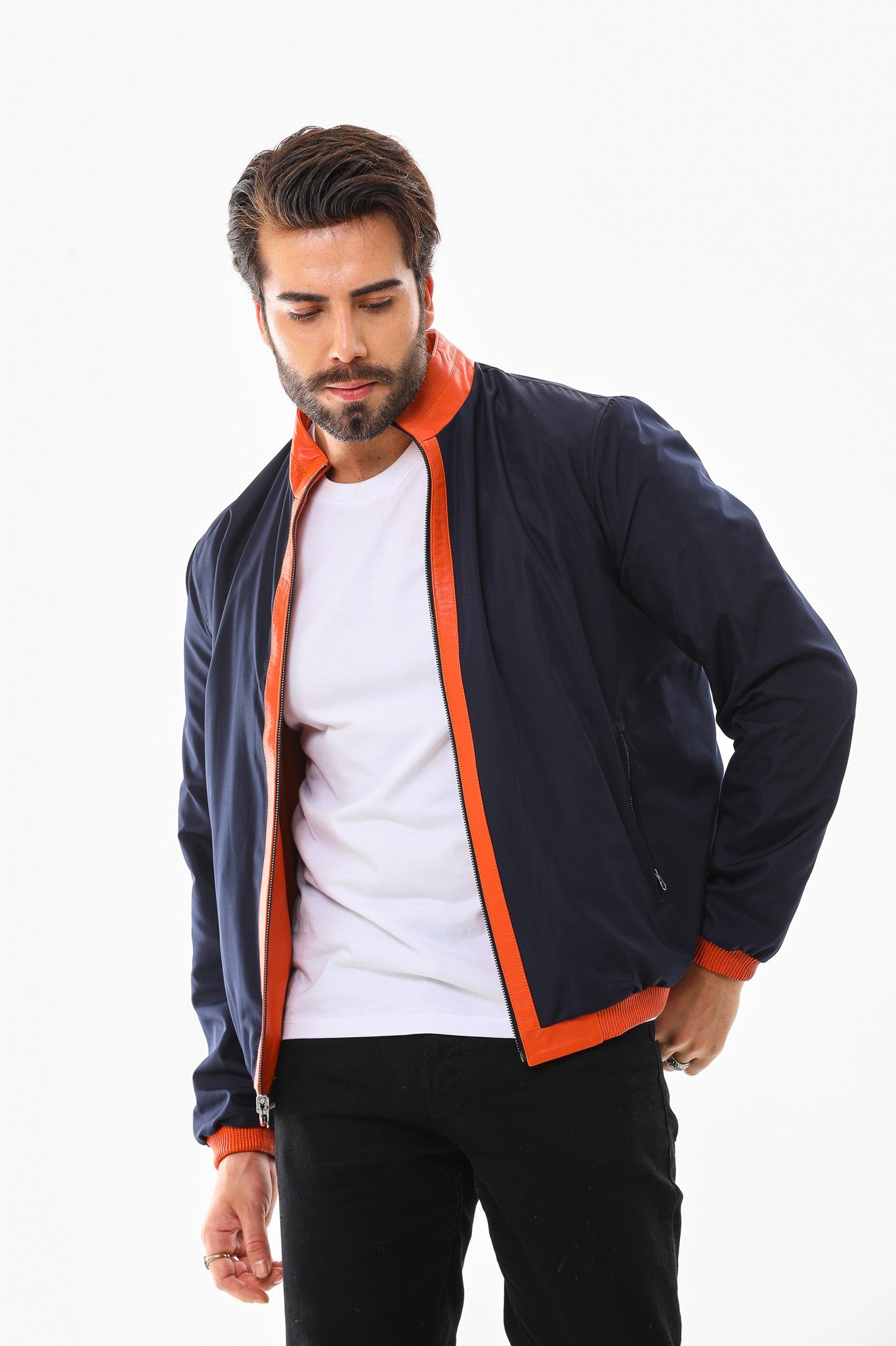 The Como Reversible Leather Bomber Jacket Fine Craftsmanship