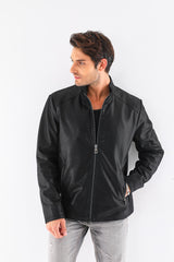 The Varden Black Leather Jacket For Sale