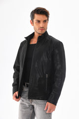 The Varden Black Leather Jacket For Sale
