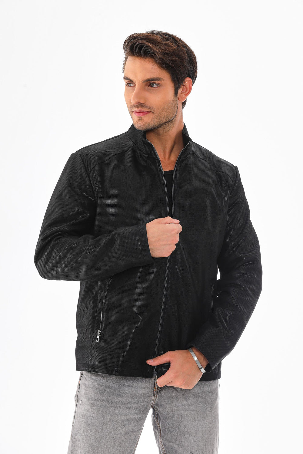 The Varden Black Leather Jacket For Sale