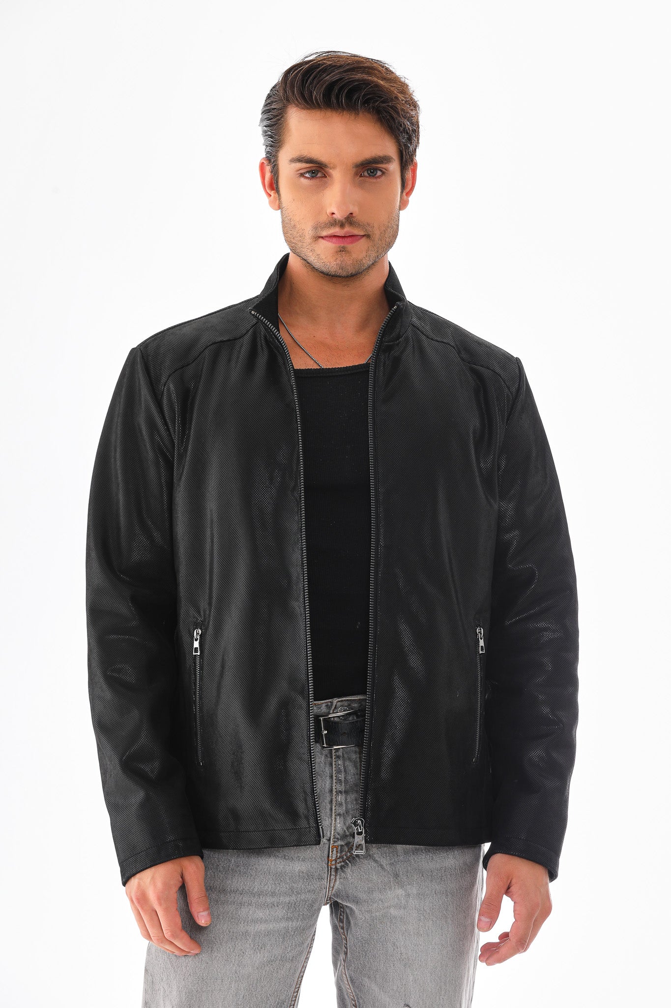 The Varden Black Leather Jacket For Sale