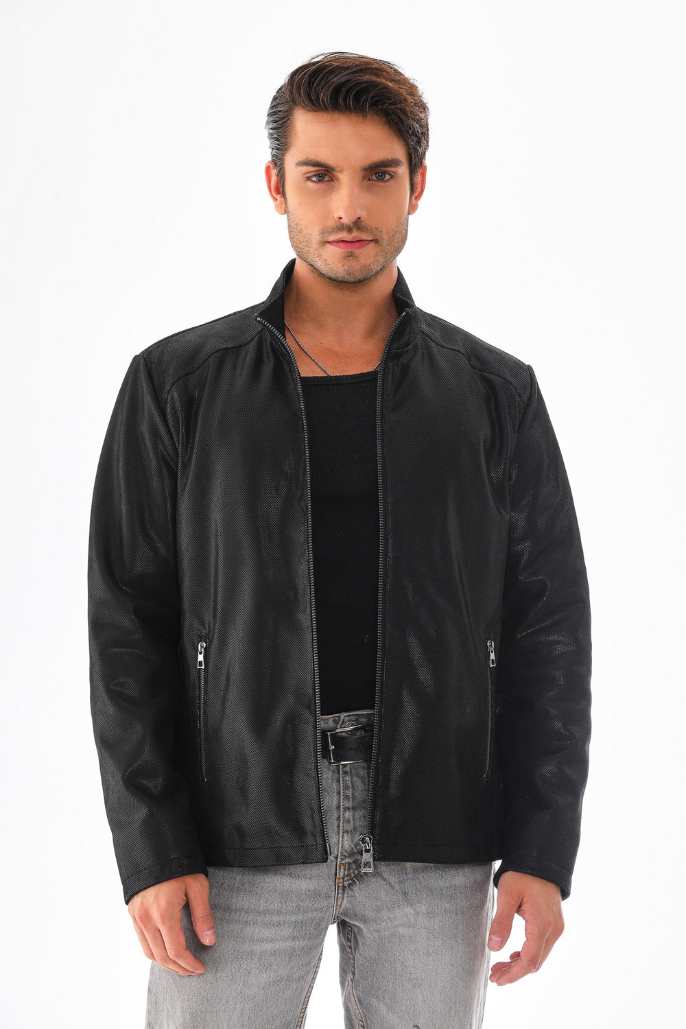 The Varden Black Leather Jacket For Sale