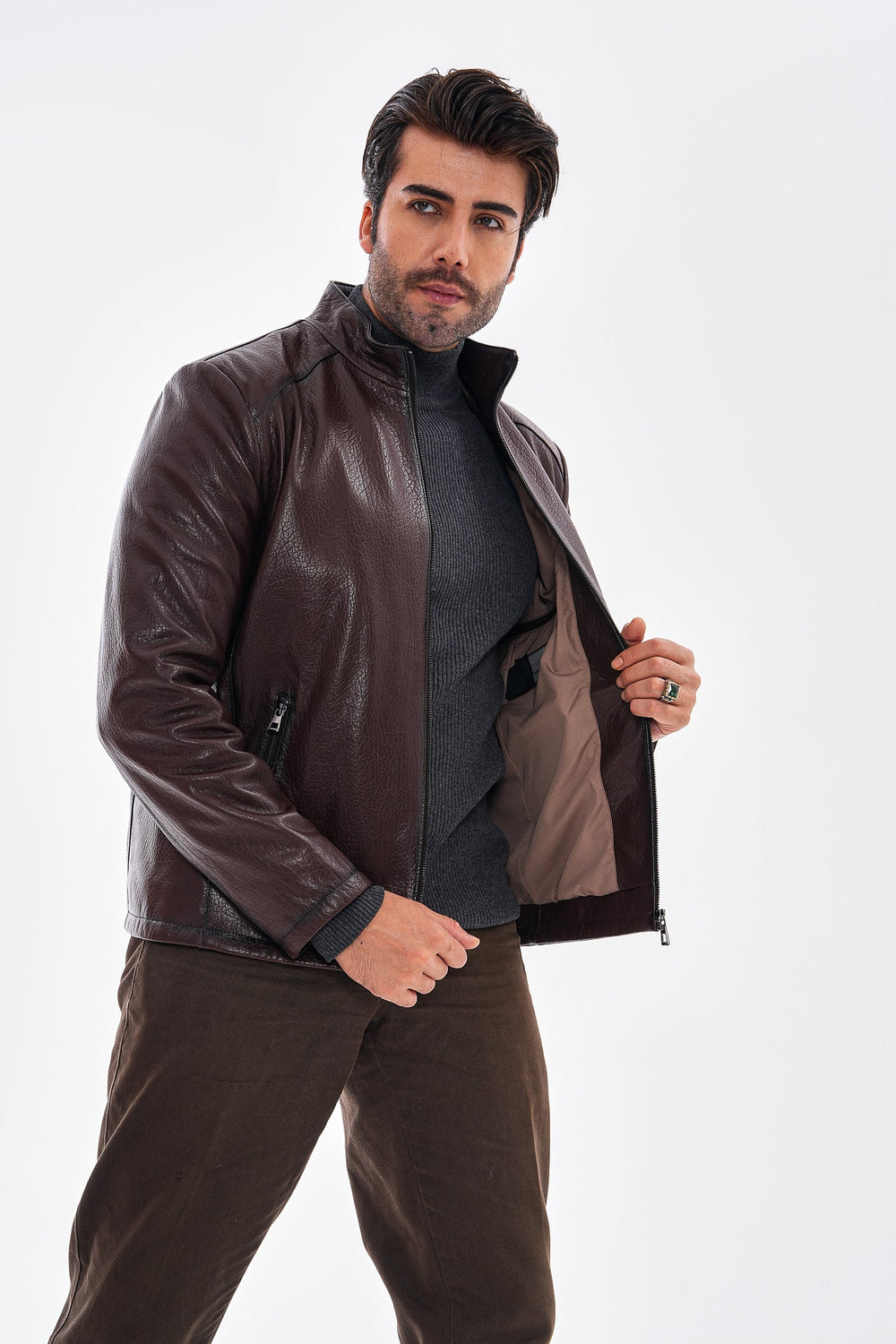 The Varden Chocolate Brown Leather Jacket All New
