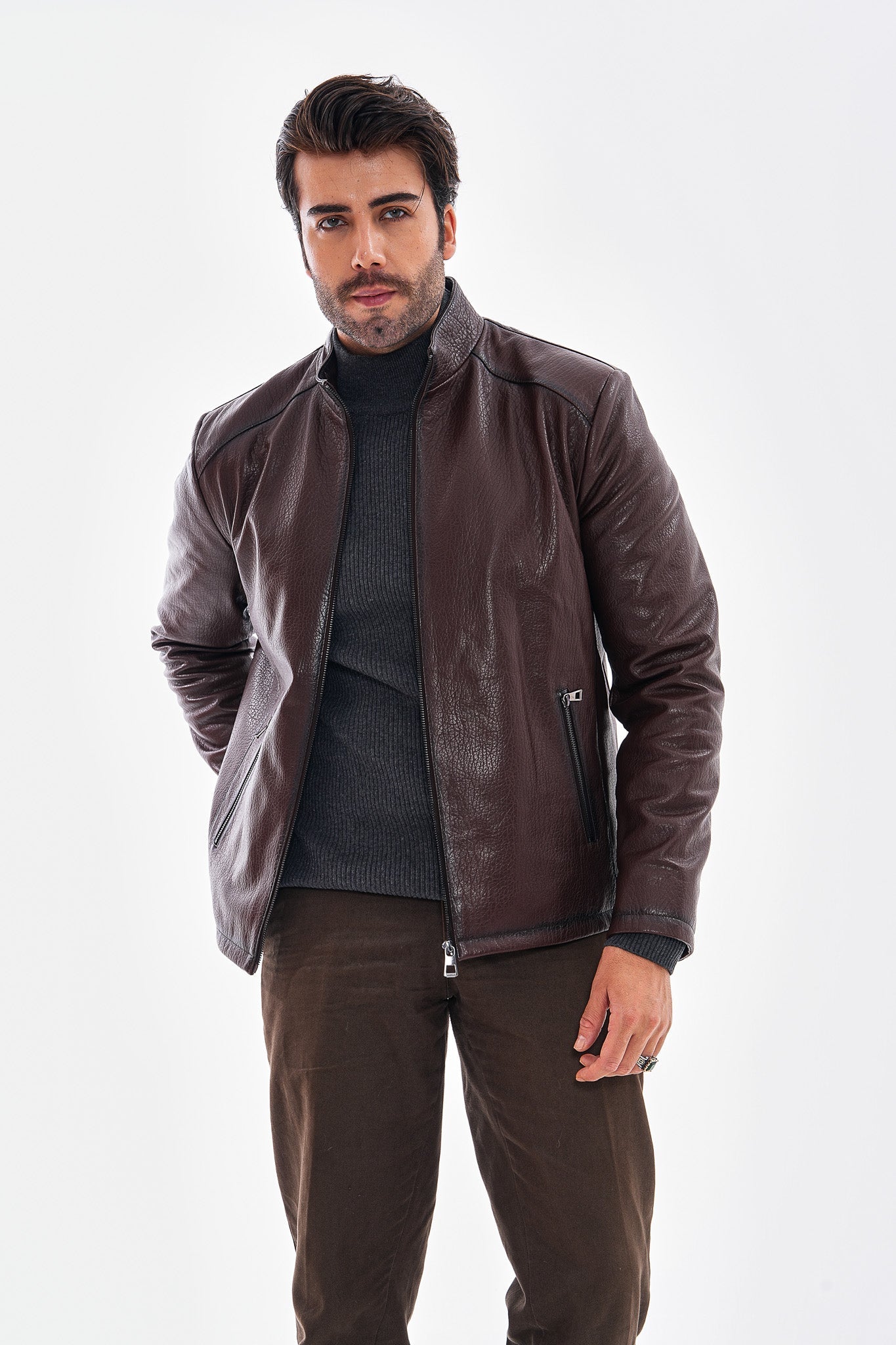 The Varden Chocolate Brown Leather Jacket All New