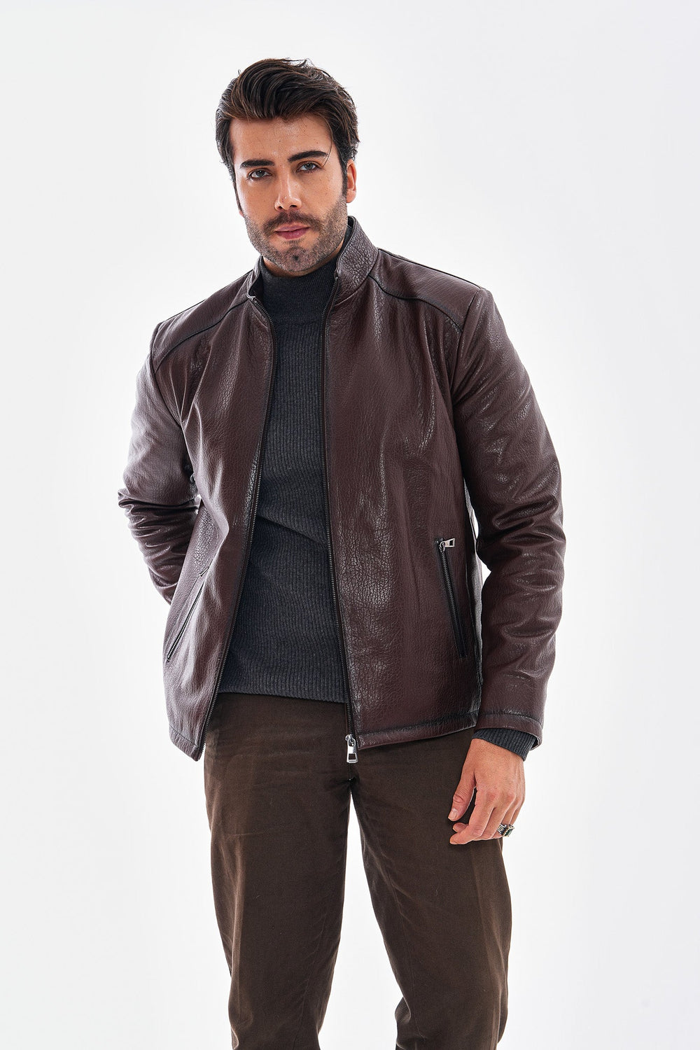 The Varden Chocolate Brown Leather Jacket All New