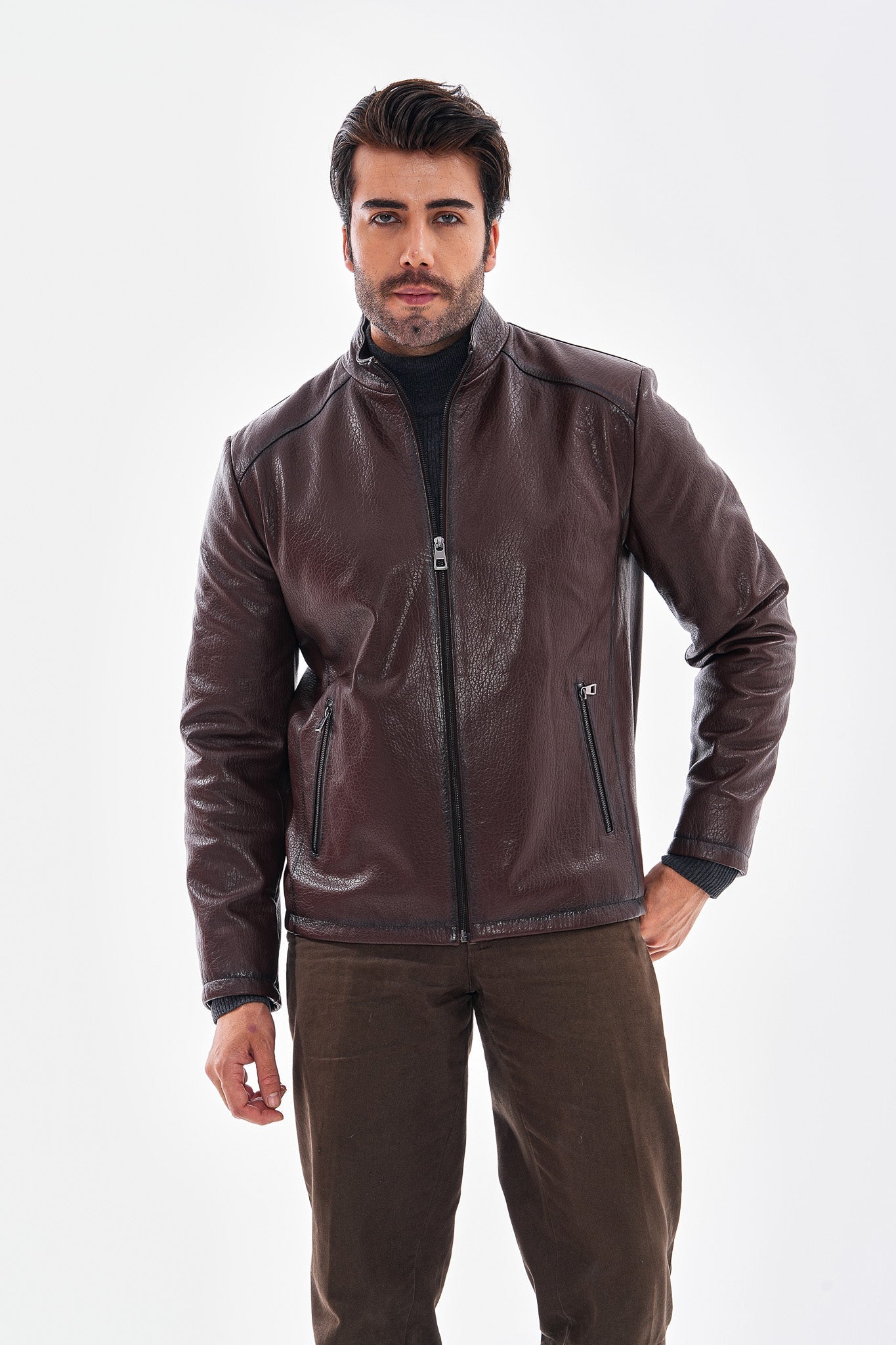 The Varden Chocolate Brown Leather Jacket All New