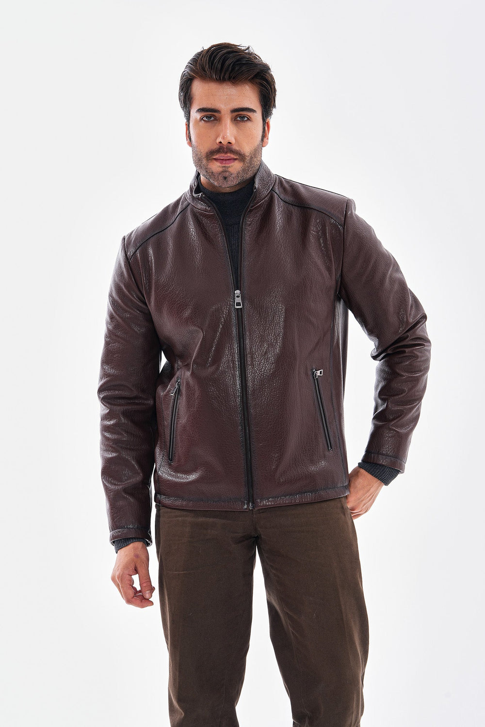 The Varden Chocolate Brown Leather Jacket All New