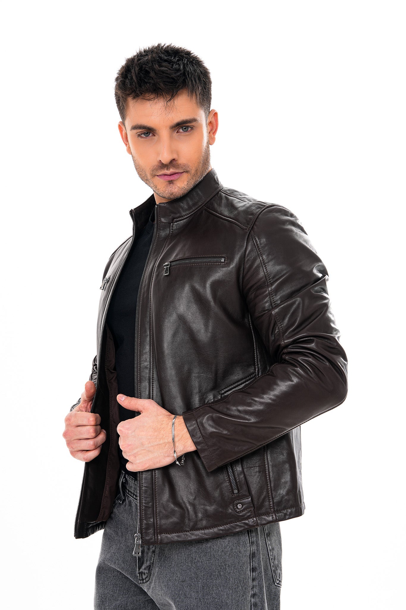 The Falcon Dark Brown Smooth Leather Jacket On Sale