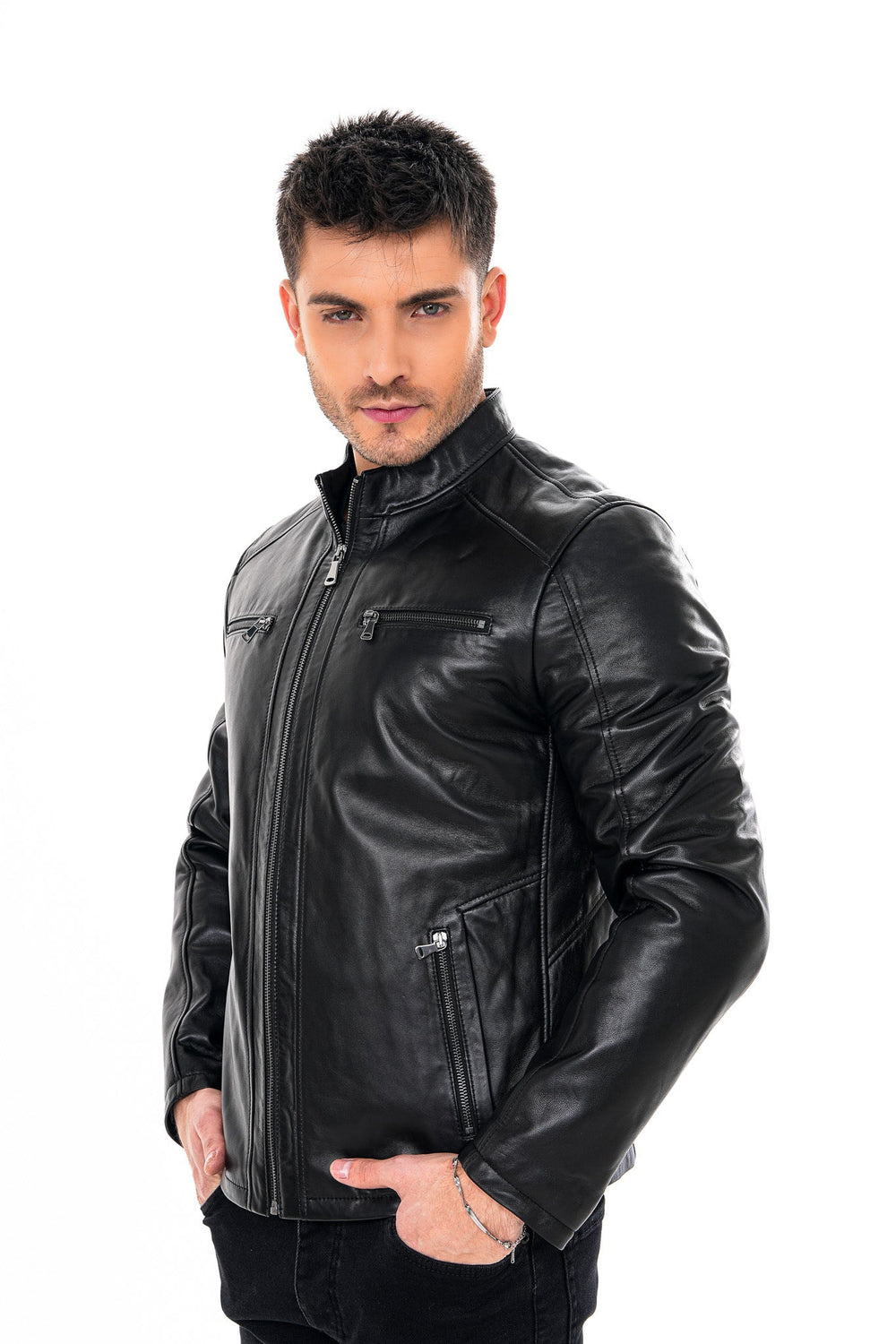 The Falcon Black Smooth Leather Jacket All New
