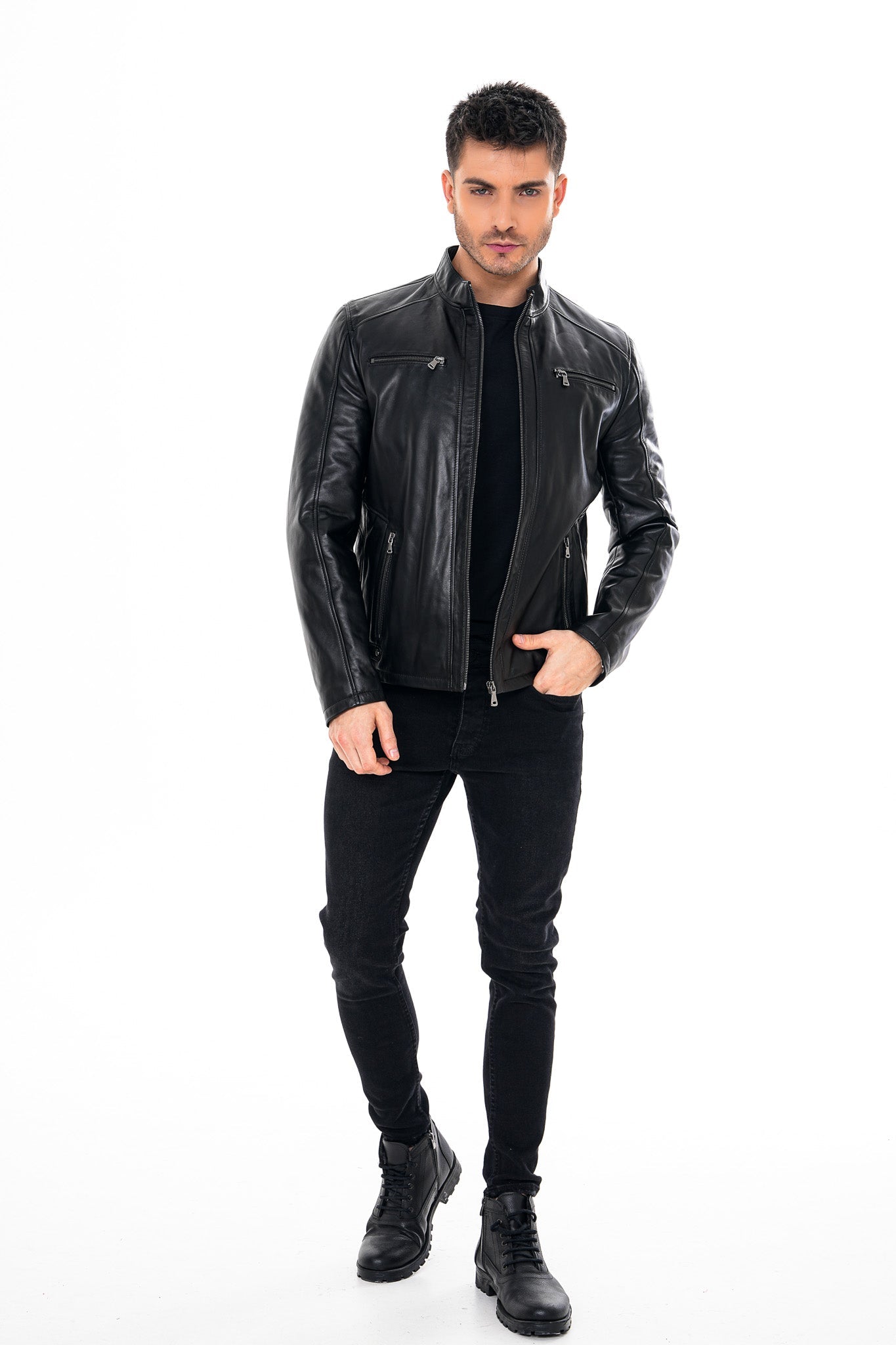 The Falcon Black Smooth Leather Jacket All New
