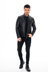 The Falcon Black Smooth Leather Jacket All New
