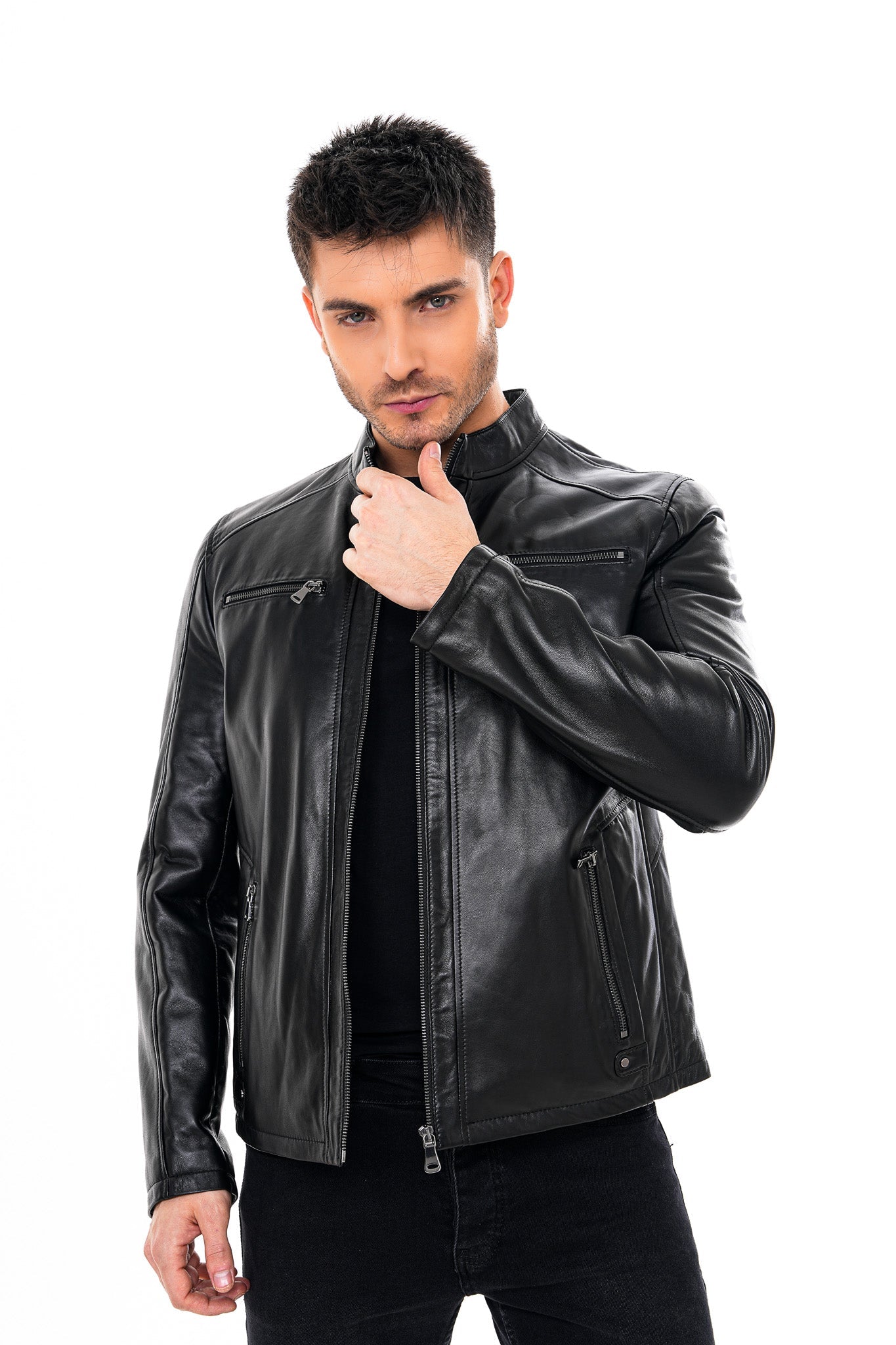 The Falcon Black Smooth Leather Jacket All New