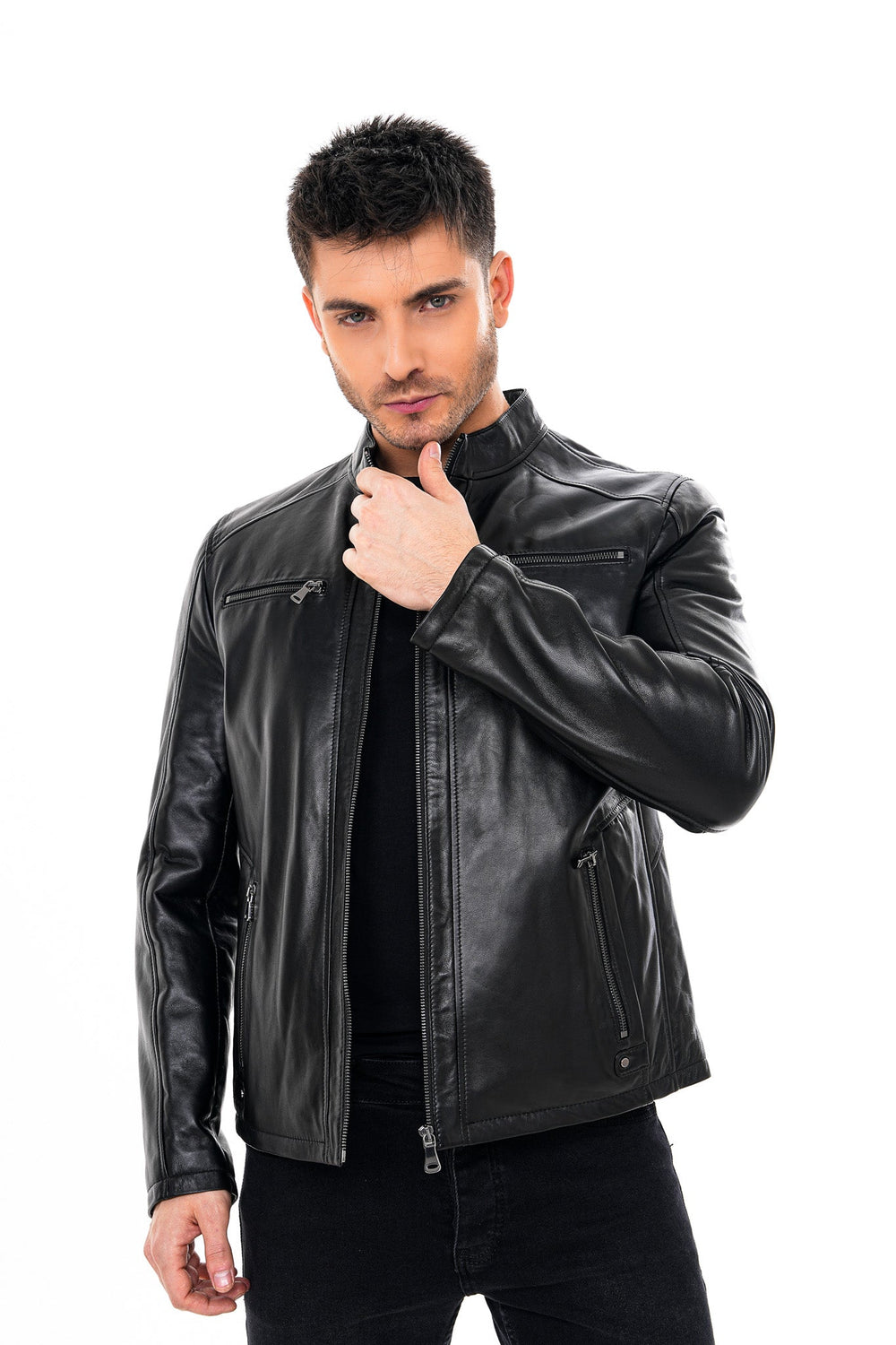 The Falcon Black Smooth Leather Jacket All New