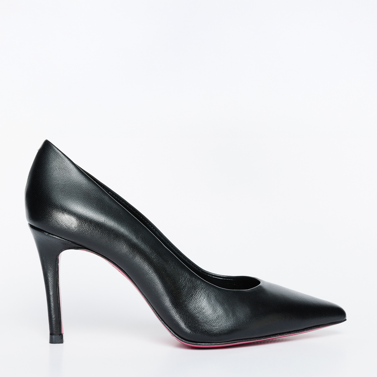 The Ege Black Leather Pump Fuchsia Sole Shoe Exclusive Style