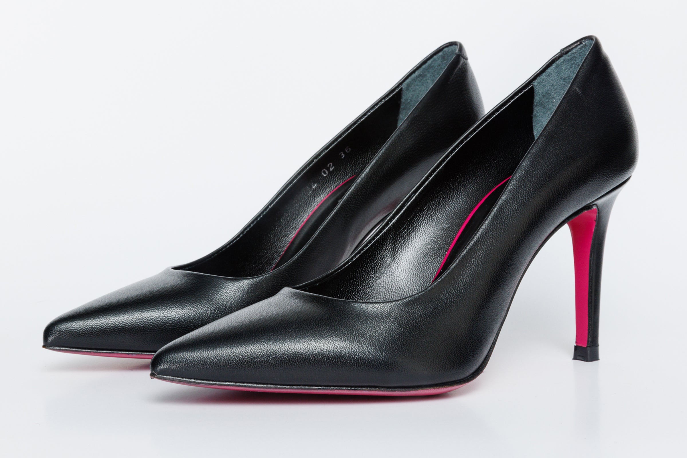 The Ege Black Leather Pump Fuchsia Sole Shoe Exclusive Style