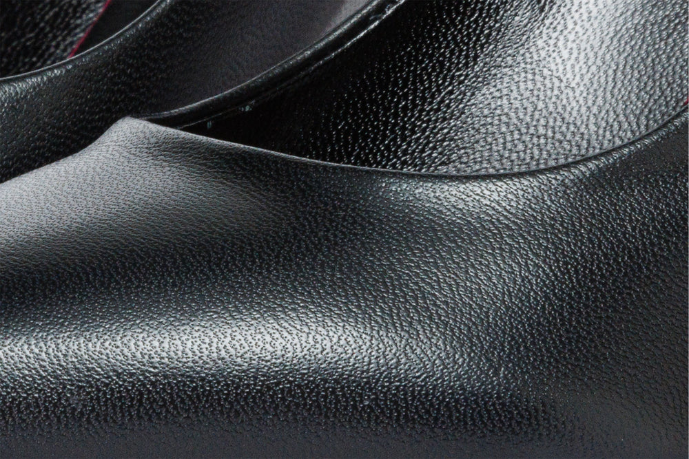 The Ege Black Leather Pump Fuchsia Sole Shoe Exclusive Style