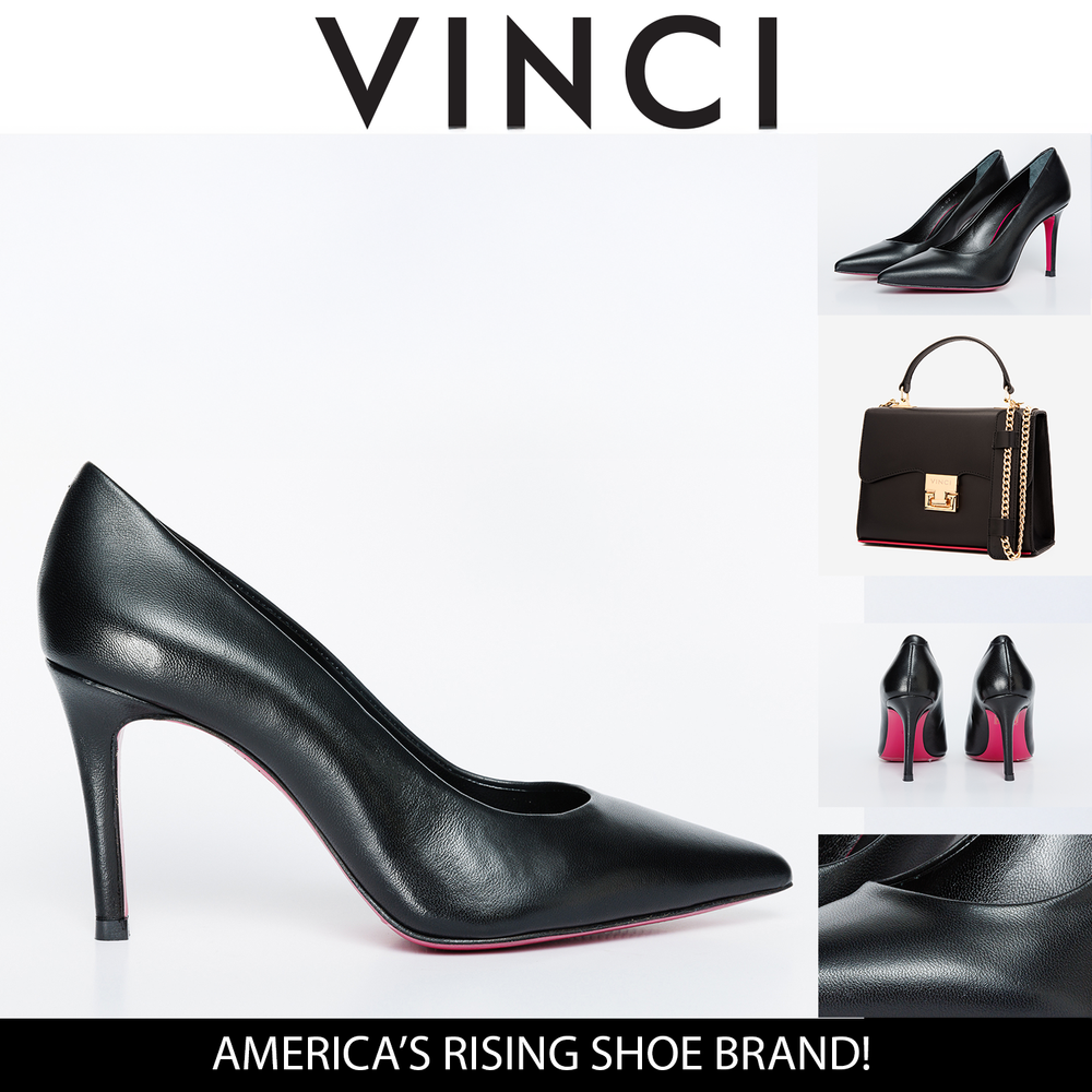 The Ege Black Leather Pump Fuchsia Sole Shoe Exclusive Style