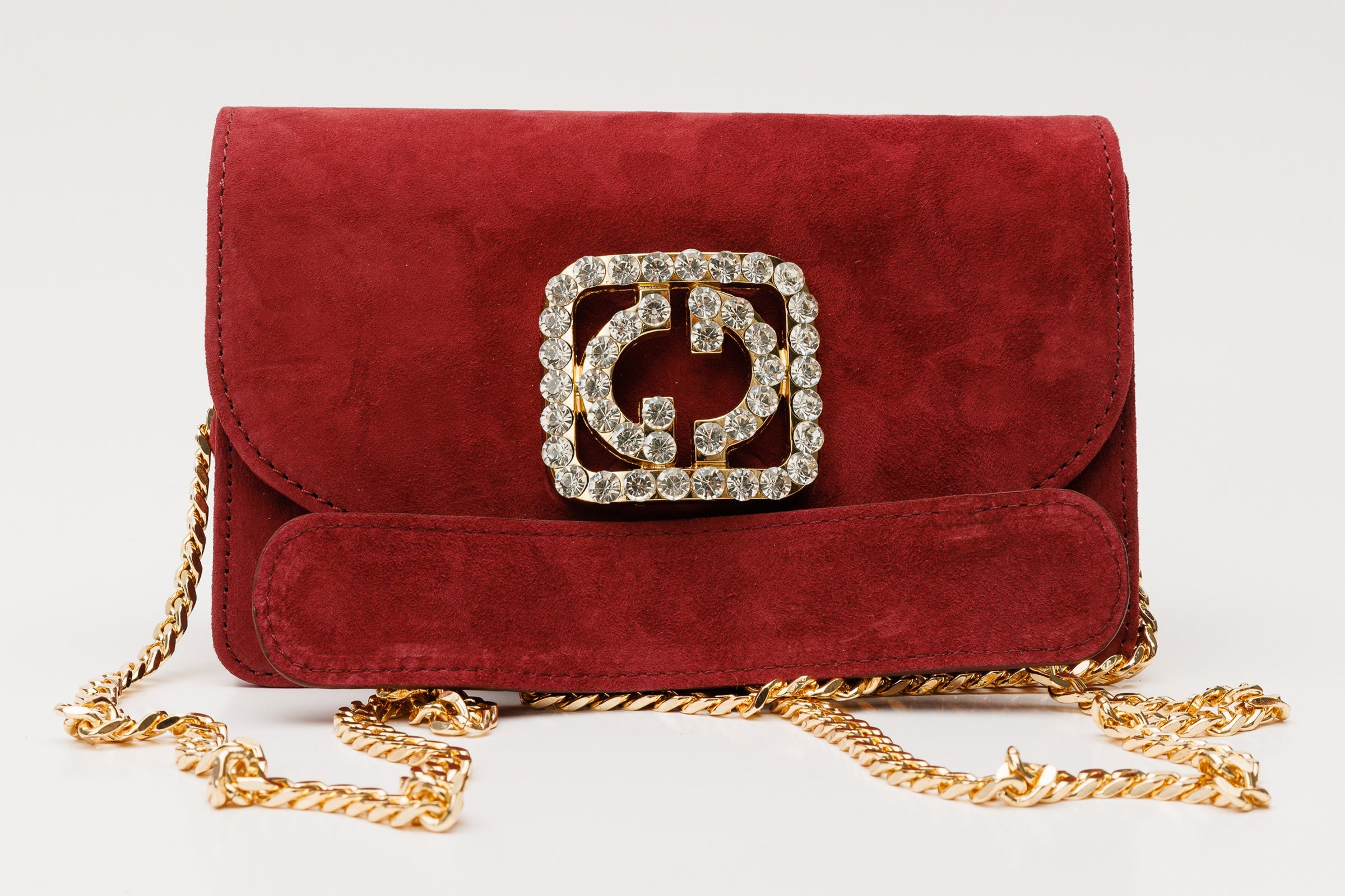 The California Burgundy Suede Leather Handbag Universal Fit