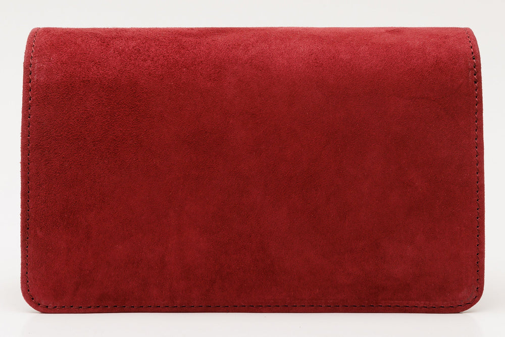 The California Burgundy Suede Leather Handbag Universal Fit