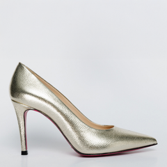 The Ege Gold Leather Pump Fuchsia Sole Shoe On Sale