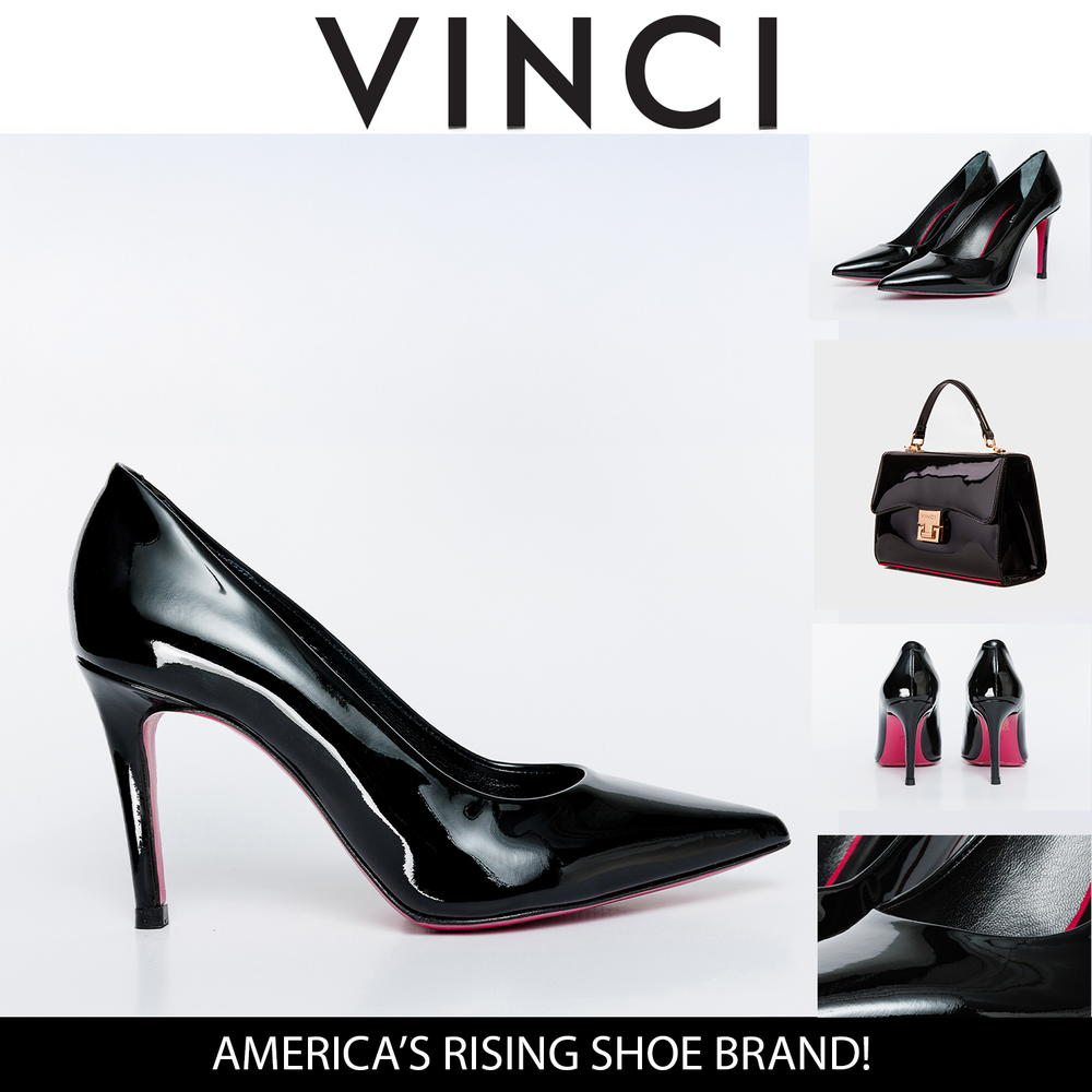 The Ege Black Patent Leather Pump Fuchsia Sole Shoe Universal Fit