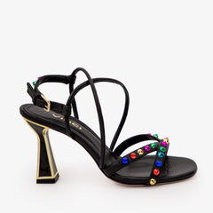 The Aurora Black Leather Strappy Sandal Fine Craftsmanship