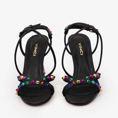 The Aurora Black Leather Strappy Sandal Fine Craftsmanship