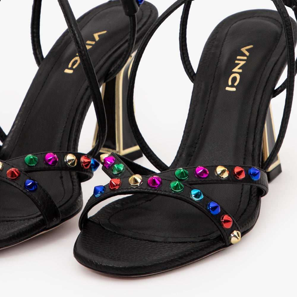 The Aurora Black Leather Strappy Sandal Fine Craftsmanship