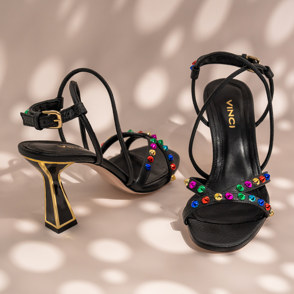 The Aurora Black Leather Strappy Sandal Fine Craftsmanship