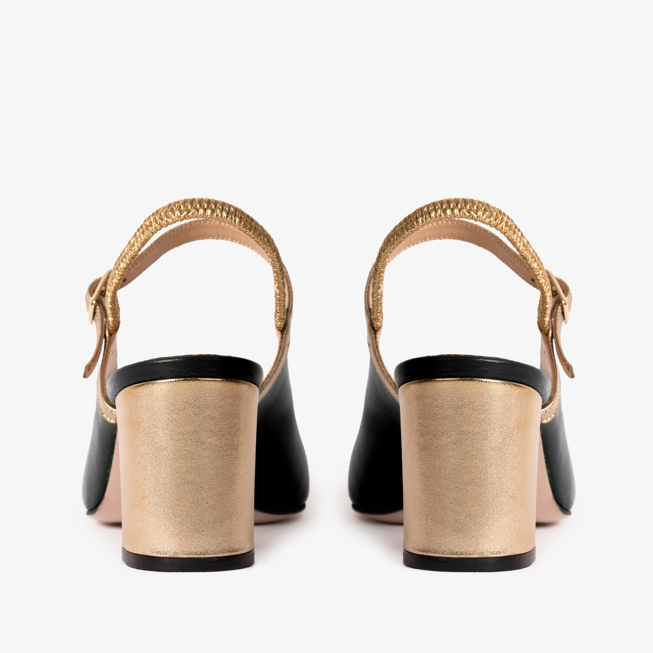 The Pompei Black Leather Slingback Sandal Exclusive Style