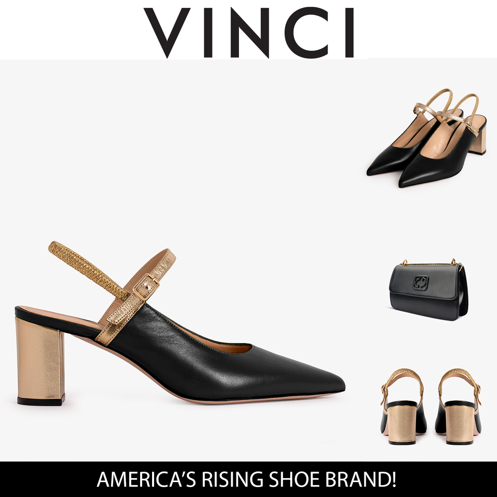 The Pompei Black Leather Slingback Sandal Exclusive Style
