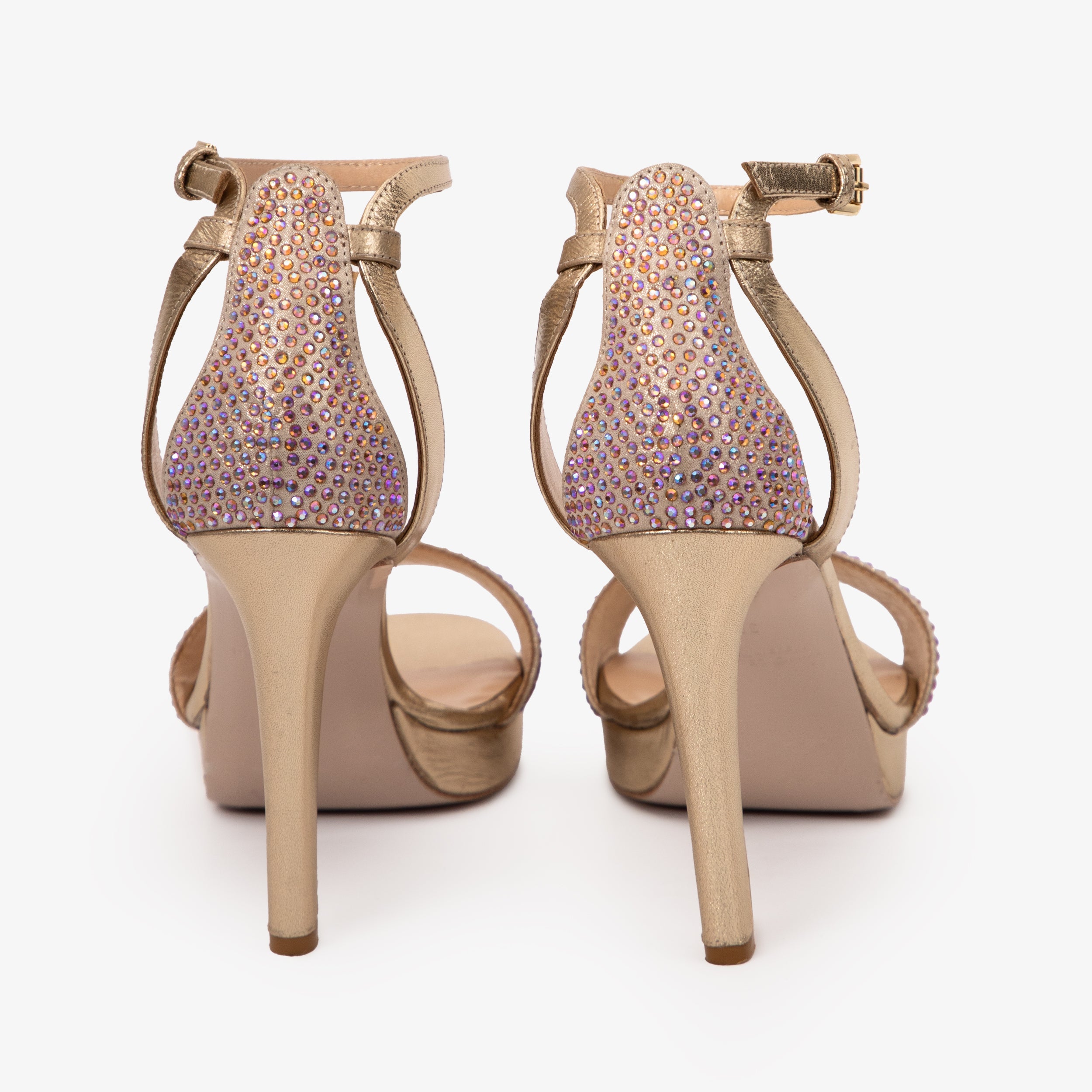 The Mars Platform Heel Gold Leather Women's Sandal On Sale