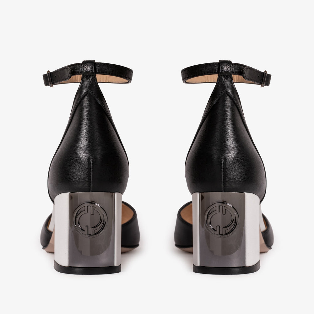 The Noella Black Leather Sandal All New