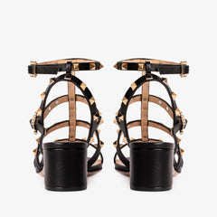 The Nejapa Black Multi Strap Leather Sandal Universal Fit