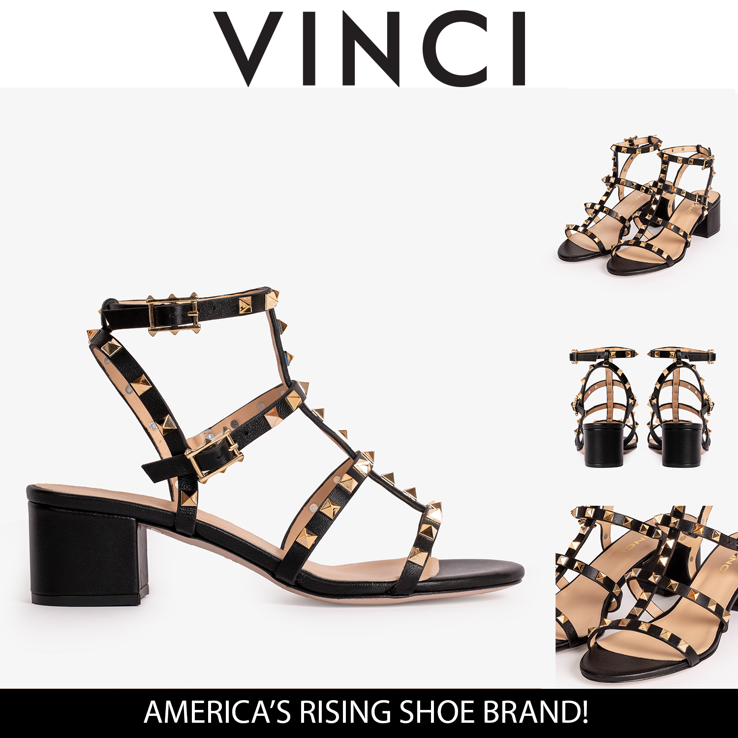 The Nejapa Black Multi Strap Leather Sandal Universal Fit
