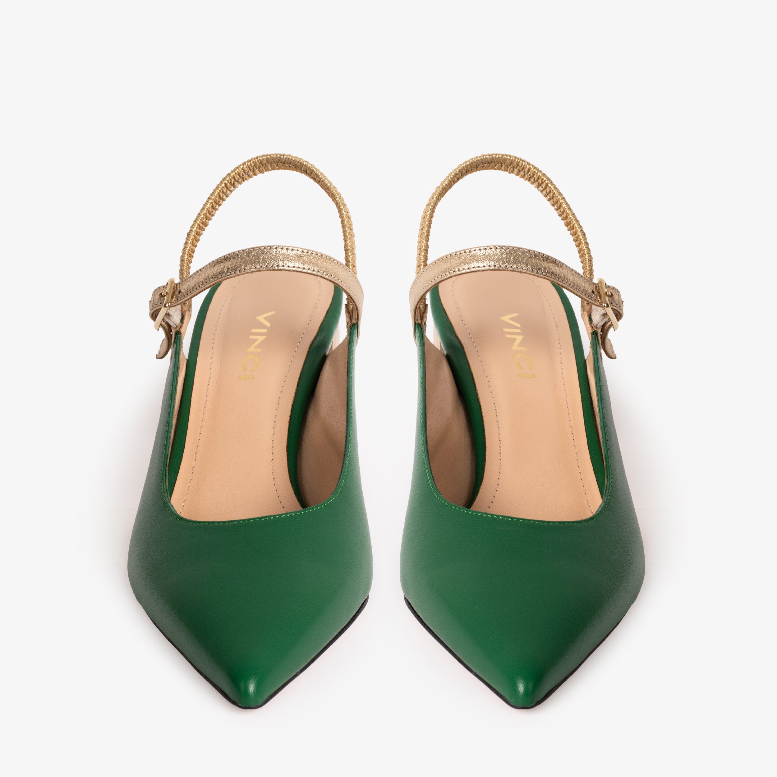 The Pompei Green Leather Slingback Sandal Exclusive Style