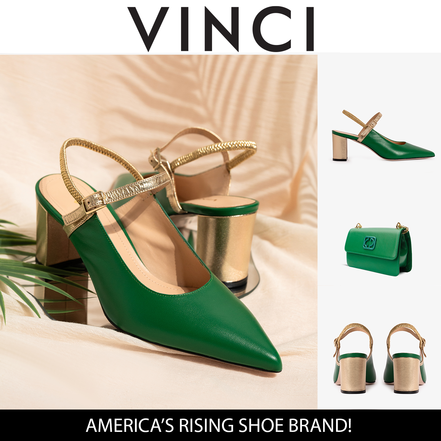 The Pompei Green Leather Slingback Sandal Exclusive Style