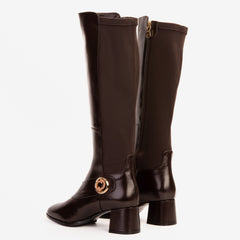 The Windsor Brown Leather Knee High Boot Fine Craftsmanship
