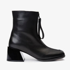 The Tackle Black Leather Block Heel Boot All New
