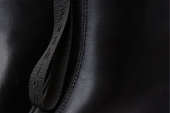 The Tackle Black Leather Block Heel Boot All New