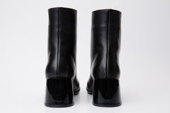 The Tackle Black Leather Block Heel Boot All New